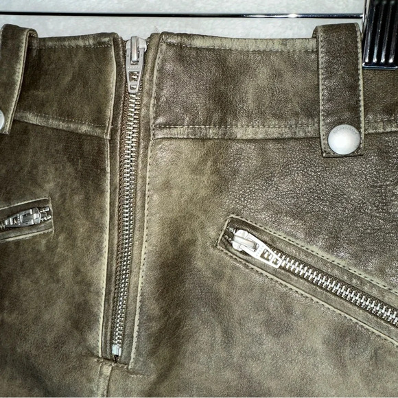 NWT BLANKNYC Zip Pocket Faux Leather Mini Skirt in Wild World Green Brown Y2K 26 - Picture 10 of 15